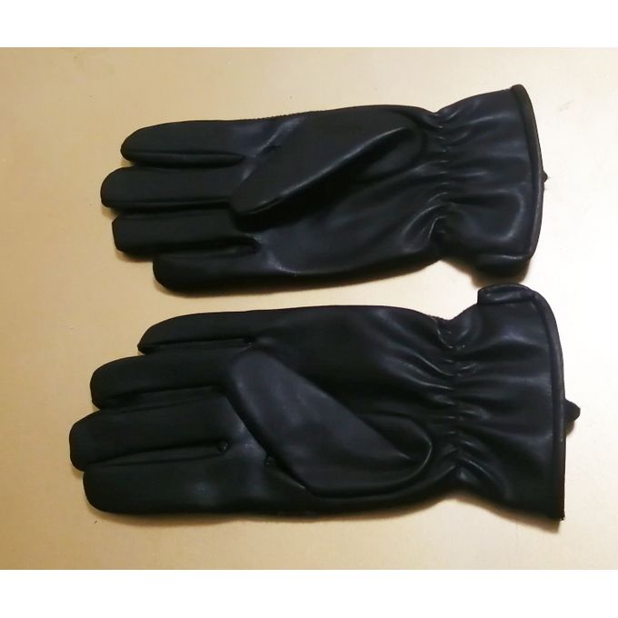 Paires de gants pour femme en cuir noir vintage - Ressourcerie