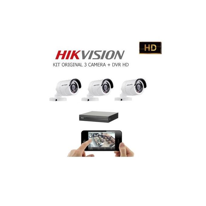 Hikvision Pack Video-surveillance de DVR et 3 Caméras d'exterieur 2MP