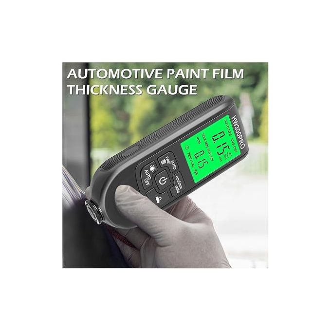 Hw-300 0-2000um Rétro-éclairage numérique de haute précision Film  automobile Épaisseur Mètre Revêtement de peinture de voiture Testeur d' épaisseur Outils de jauge