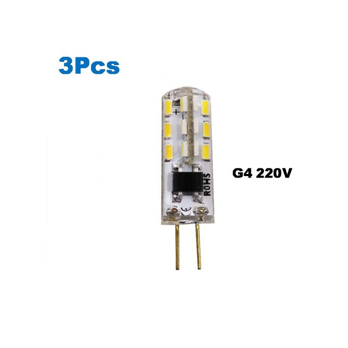 3 Pcs LED Ampoules G4 3W lustre éclairage 220v lumière Blanc