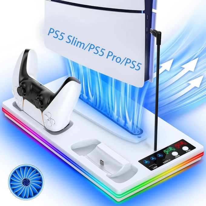 Support de Refroidissement pour PS5 Slim Console, avec Double Station