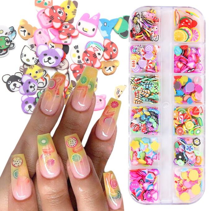 Petites tranches de fruits de dessin animé pour Nail Art, en Plasticine,  polymère, argile, décorations pour ongles, conseils, bricolage, breloques,  50 pièces/sac, 10mm - AliExpress