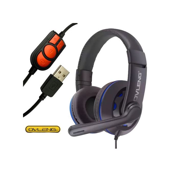 Casque USB avec micro rotatif - Cordon avec prise USB - Contrôle