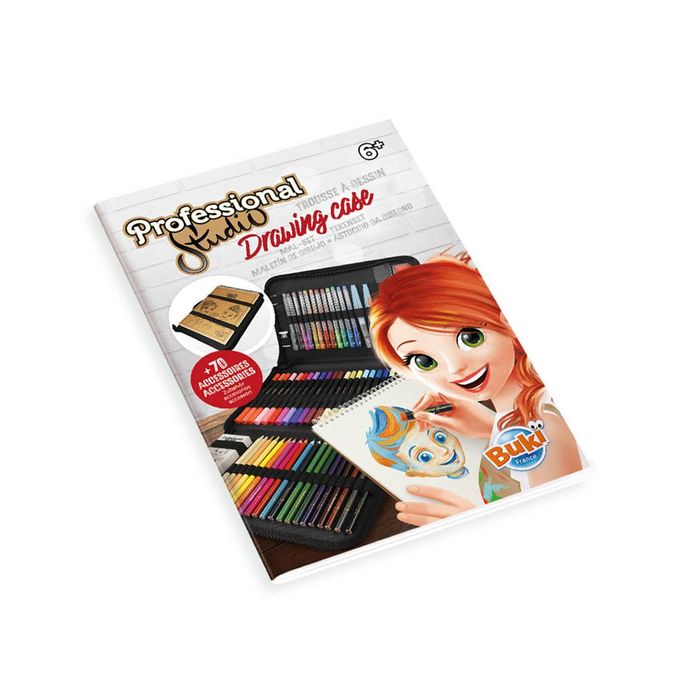 Buki Mes Premiers Dessins – Coffret Dessin Enfant Avec Cadre A4 Pour Ranger Et Exposer Jusqu’à 50 œuvres – Feutres, Tampons, Peinture, Pochoirs, Gommettes – Dès 3 Ans