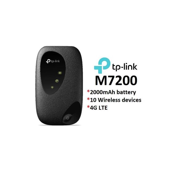 TP-Link Routeur Mobile 4G LTE Wi-Fi 300 Mbps 4G-150 Mbps, Batterie 2000  mAh, 1 Micro USB, 1 Emplacement Carte SIM (M7200) sur marjanemall aux  meilleurs prix au Maroc