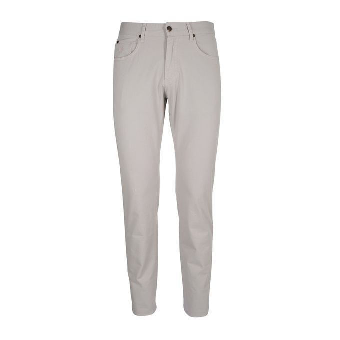 Viccini Pantalon Toile 5 Poches en Coton Stretch Léger (Regular Fit) - Beige C