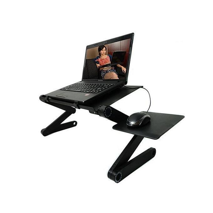 Generic Portable Reglable En Aluminium Ordinateur Portable Bureau Ergonomique Tv Lit Ordinateur Portable Plateau Pc Table Stand Notebook Table Bureau Stand Avec Tapis De Souris A Prix Pas Cher Jumia Maroc