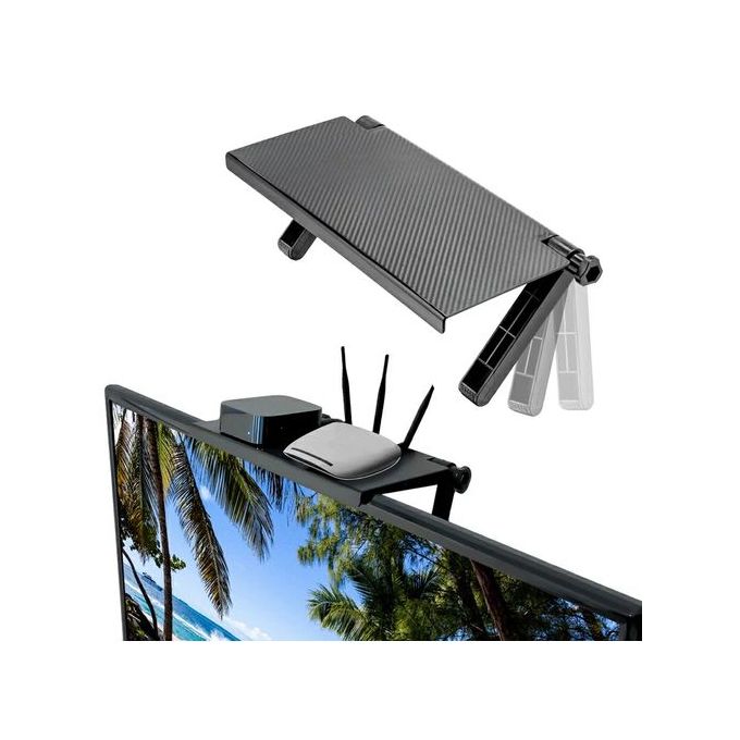 Tablette de Rangement d'écran d'ordinateur, Agrafe de Support de Rangement de Bureau réglable, Organisateur d'accessoires de Bureau de Table d'ordinateur