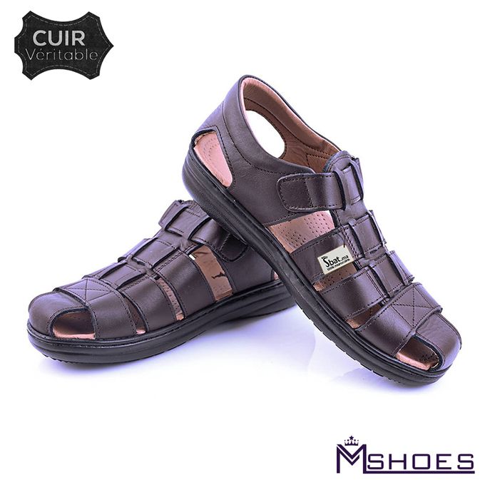 Redano Sandale Pour Homme,Tendance 2021- Marron