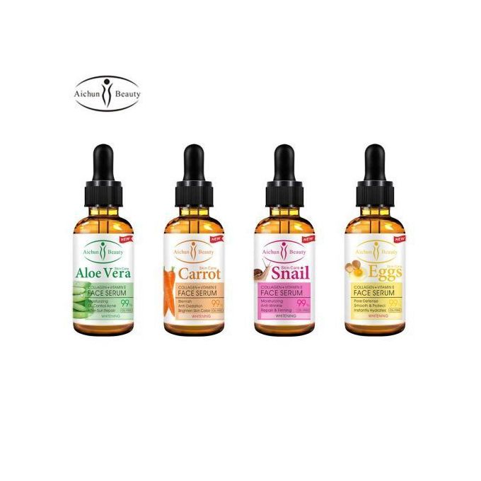Aichun Beauty Pack 4 Sérum 99% Vitamine E Collagène Blanchiment Lifting Lissant Contrôle C