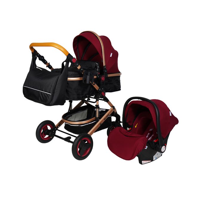 Mon Bebe Poussette mon bebe pliable 3 pieces noir