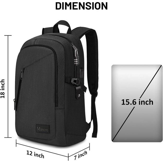 Mancro Sac a dos antivol pour ordinateur portable avec port de charge USB impermeable et durable