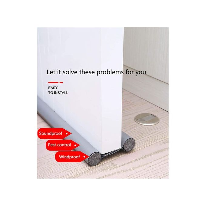 BKSAI Boudin De Porte Isolant Froid Double Joint Pour Porte 75-90 Cm - Sans Colle - Bas De Porte Isolation Anti Bruit Poussière Stop à L'air Froid Anti Souris Insectes