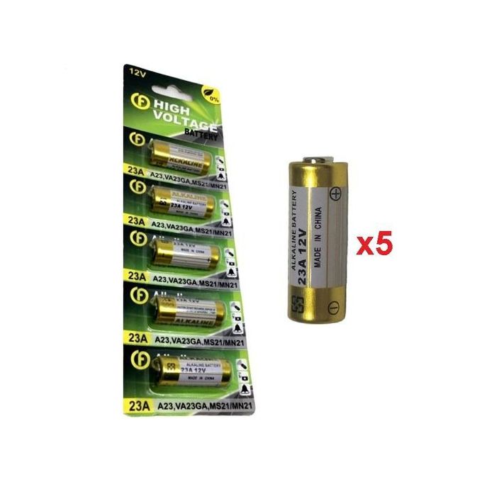 Generic 5 Piles Alcalines 23A 12V MN21 // High Voltage Battery