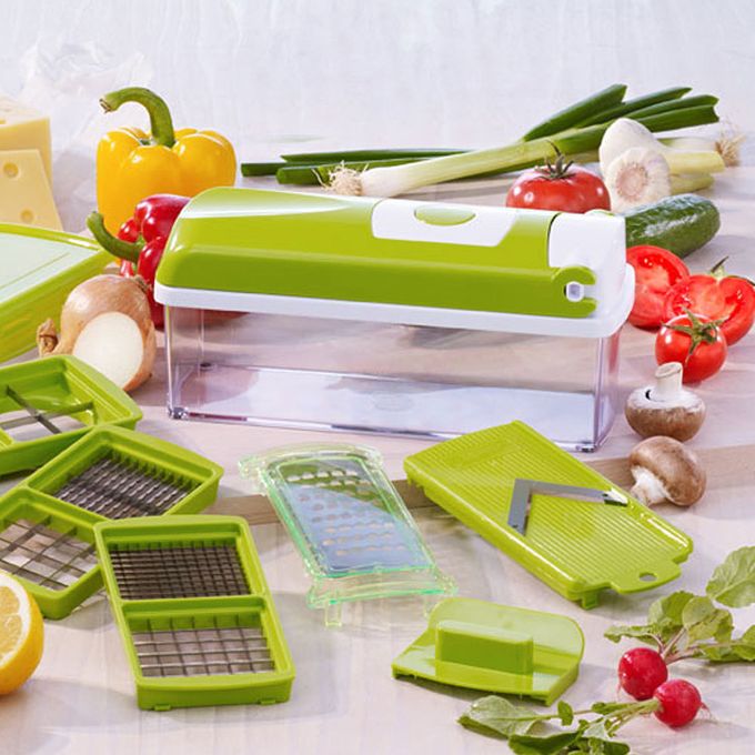 As Seen On Tv Genius Nicer Dicer Plus جهاز تقطيع الخضار والفاكهة متعدد الوظائف جوميا المغرب