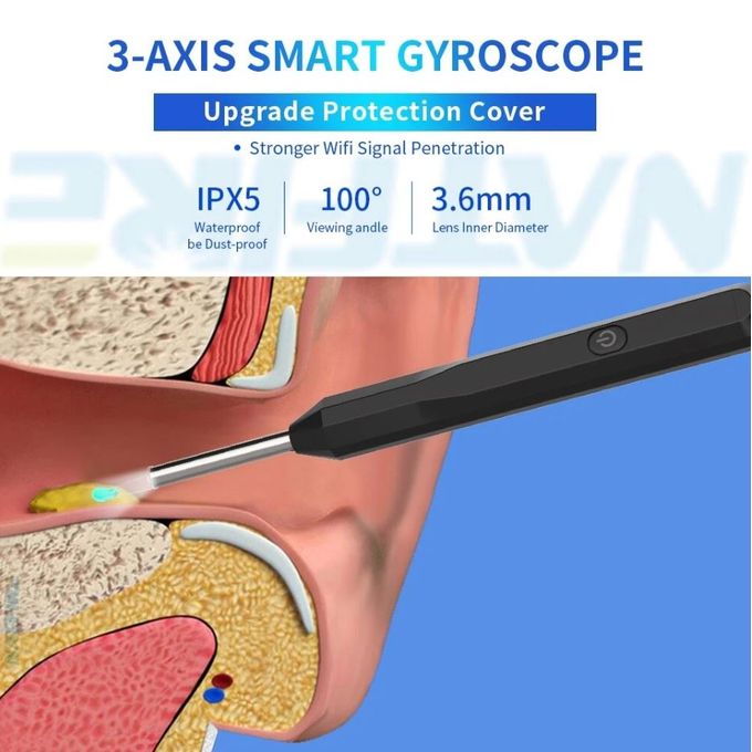 Generic Nettoyeur d'oreilles sans fil intelligent avec otoscope visuel avec  caméra pour iPhone,Android à prix pas cher