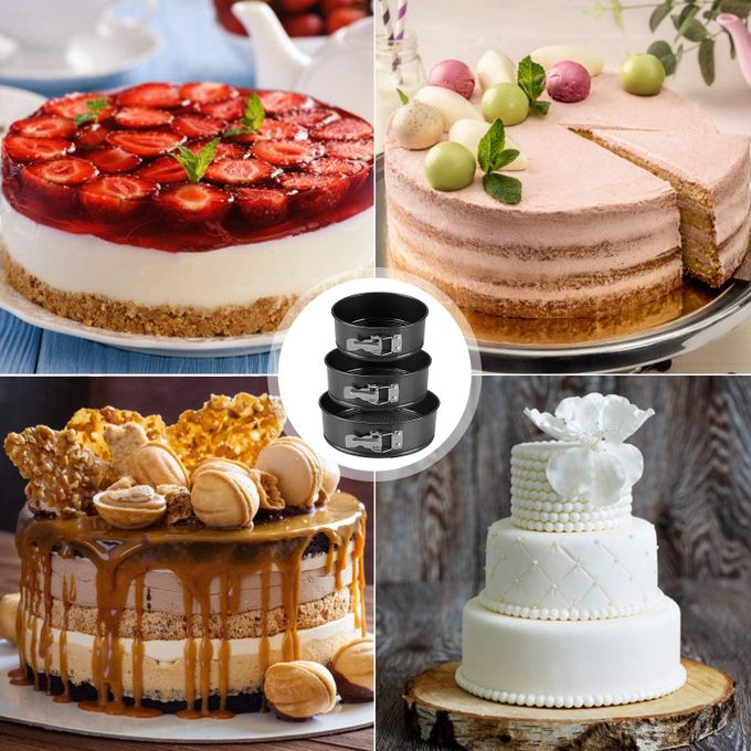 Imperial 3 Moules A Gateaux Moule A Gateau Rond A Charniere Reglable Moule A Gateau Rond De Diametre 24 26 Et 28 Cm La Hauteur 6 5 Cm Gris Fonce A Prix Pas Cher Jumia Maroc