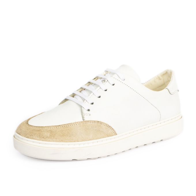 Baskets basses D’Urbano en Cuir Blanc – Prix Maroc