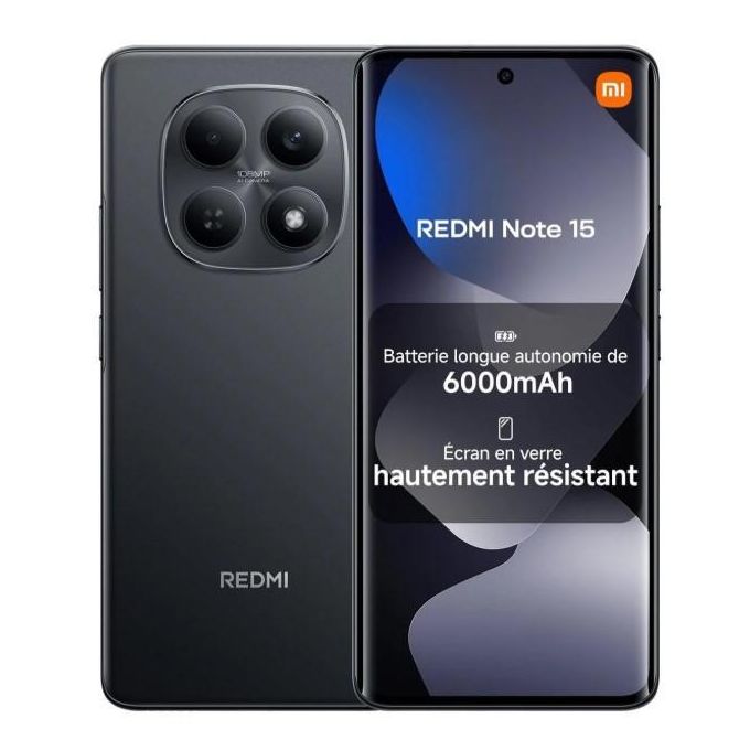 Redmi Note 15 - 6.7" NFC - 8GB - 256GB - 108MP -33W - Helio G100 Ultra - Noir