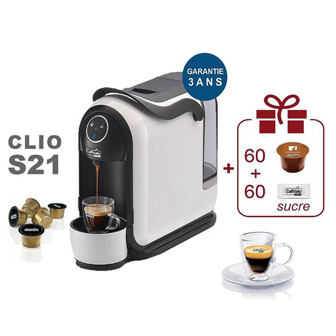 Caffitaly Pack Machine s21 + 60 capsules + 60 sachets sucre à prix pas