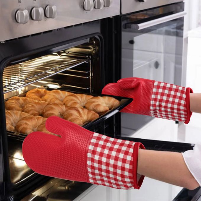 Gants de Barbecue en Silicone, résistants à la chaleur, 1472 °F, simples,  résistants au feu, pour la cuisson au micro-ondes - AliExpress