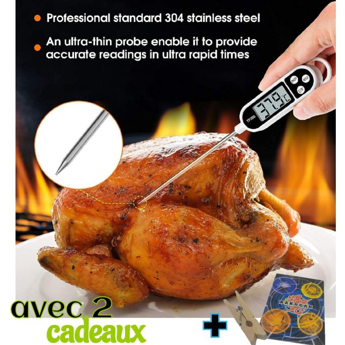 Pince/carte avec Thermomètre numérique Alimentaire TP300 pour Cuisine Barbecue