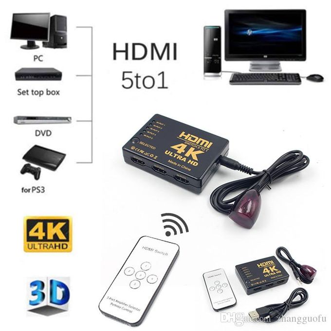 Compare 5 HDMI Port Splitter 3D Ultra HD 4K HDMI Switch Switcher 5 Input 1 Output UHD HDMI Adapter Converter XOBX 360 Android HD switcher TVHDNI Price