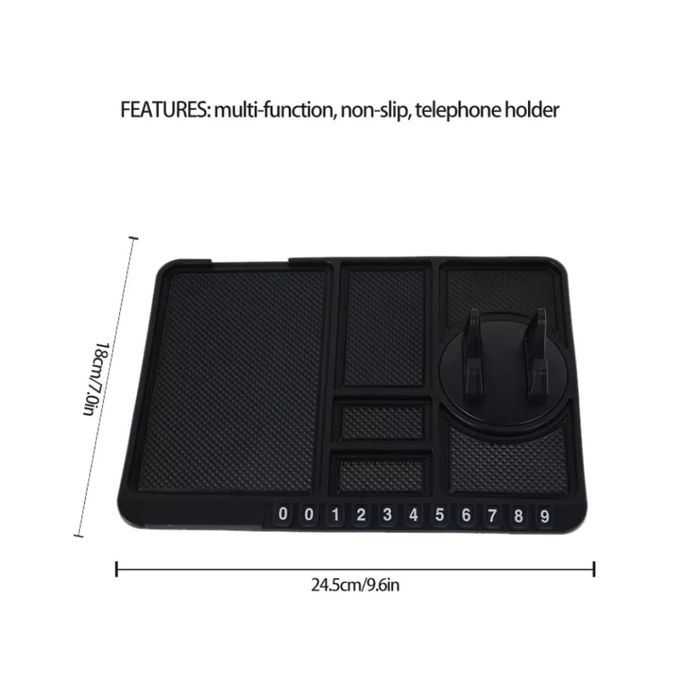  ZSMJAER Tapis Antidérapant Voiture,Tapis Antidérapant pour  Téléphone Portable avec Support Rotatif à 360 °,Tapis de Rangement Multifonctionnel  pour Tableau de Bord de Voiture