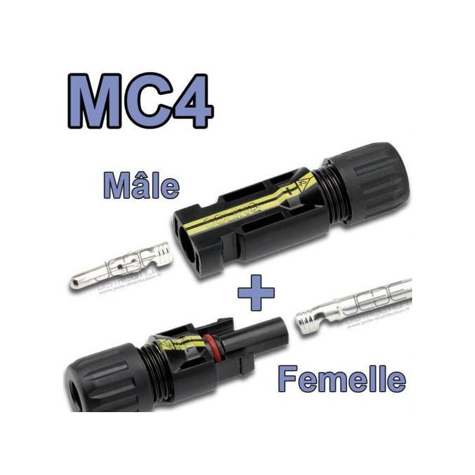 1 paire de connecteurs d'adaptateur MC4 branche Y M / M / F et F / F / M  pour câble de panneaux solaires (mc4)