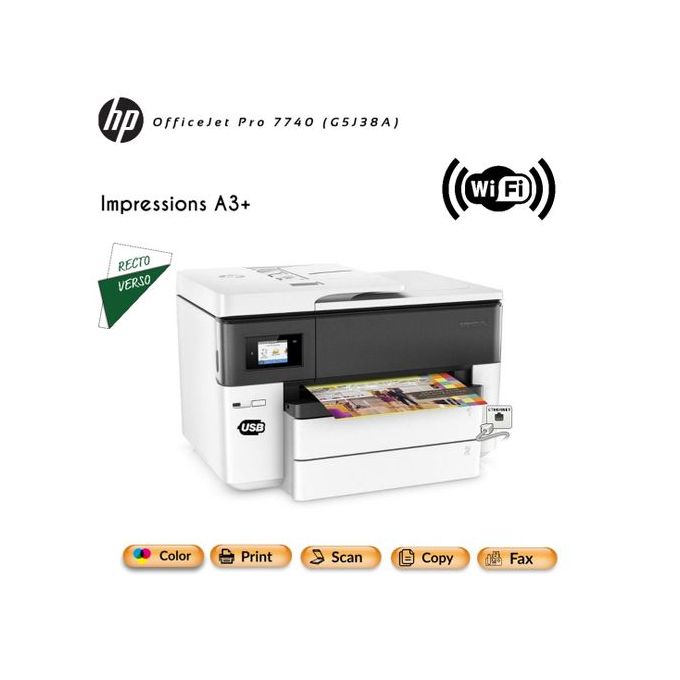 Hp Imprimante OfficeJet Pro 7740 A3+ Couleur ALL-IN-ONE à prix pas
