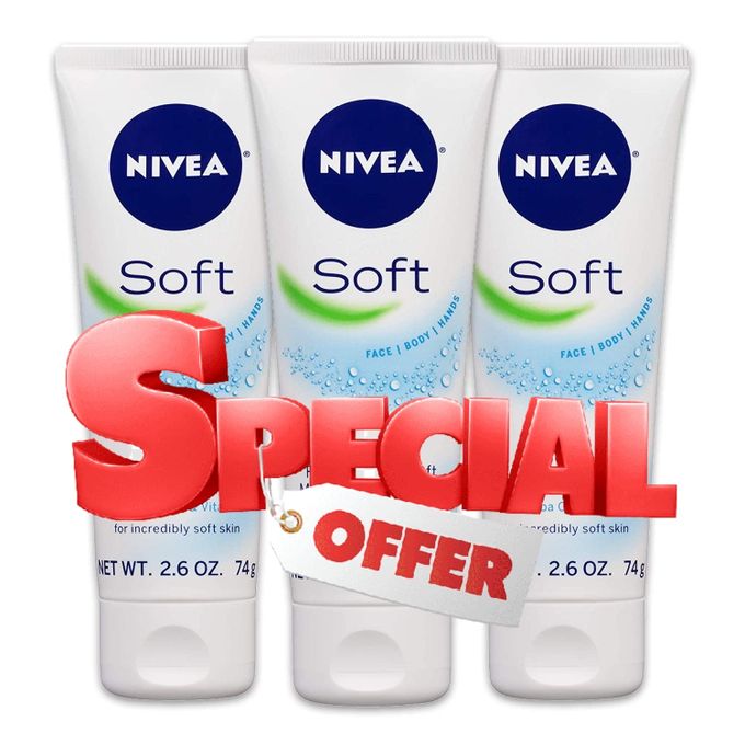 NIVEA 3 pes Soft Crème de soin hydratante - 75ml