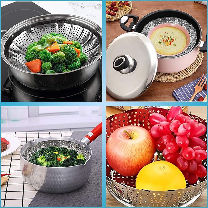 Passoire Vapeur Inox UPKOCH Panier Vapeur En Maille En Acier Inoxydable Avec Poignée Pour Légumes, Poissons, Fruits De Mer, 20 Cm Passoire Lavage Fruits Acier Inoxydable 8.8 Pouces - 12