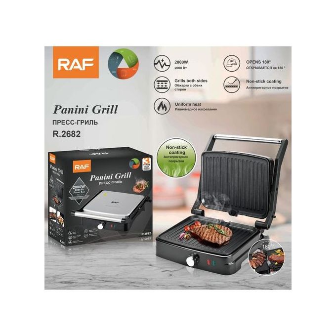 Raf R.542 Machine À Panini/grill 2 Kwatt - Noir à Prix Carrefour