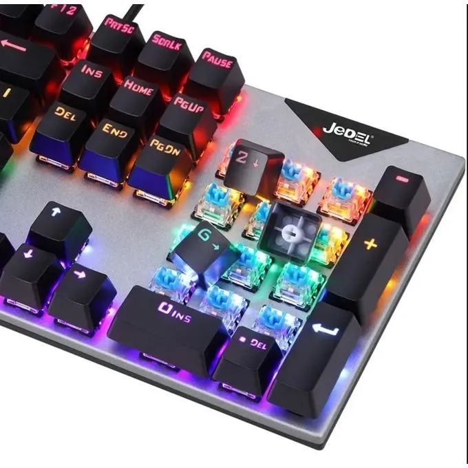 Jedel Clavier Gamer mécanique KL 88 Mode RGB - Bleu Switch