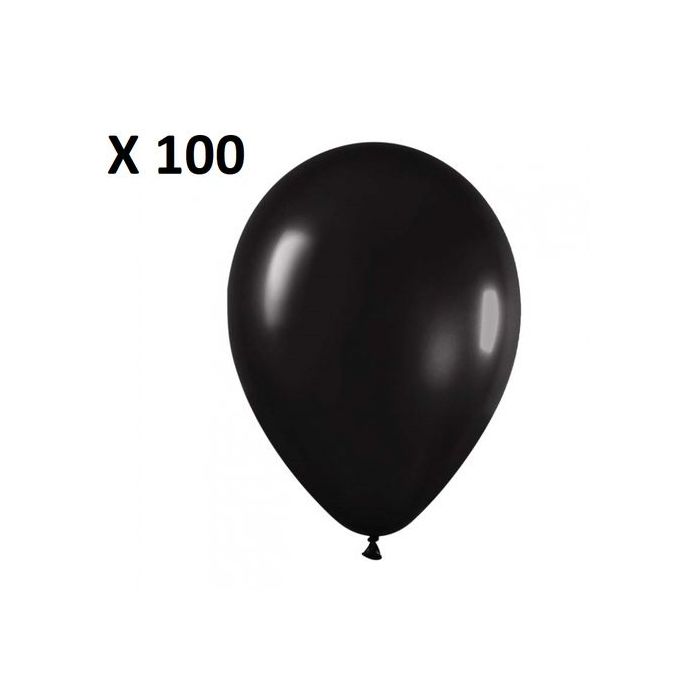 Generic Pack de 100 ballons décoration anniversaire Noir à prix pas cher