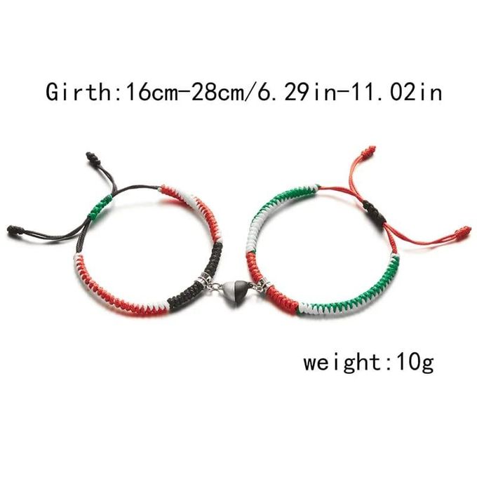 Bracelet Carte De Palestine – Corde En Nylon Réglable, Pendentif Acier Inox, Symbole De Solidarité - 7