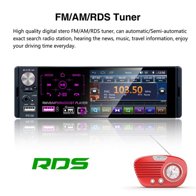 Autoradio Voiture 1-din Poste Radio Voiture Mp5 Fm Bluetooth Aux