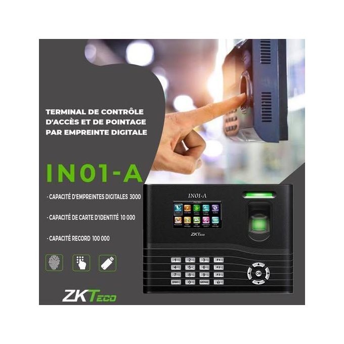 ZK Teco Pointeuse biométrique et Contrôle d'accès Avec batterie de ...