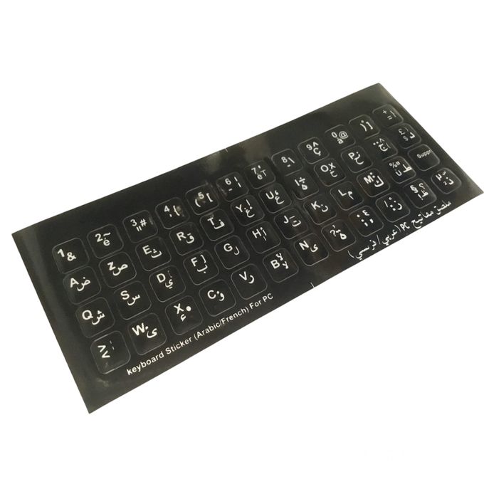 Autocollant Clavier AZERTY lettres sticker Touche Français Noir PC