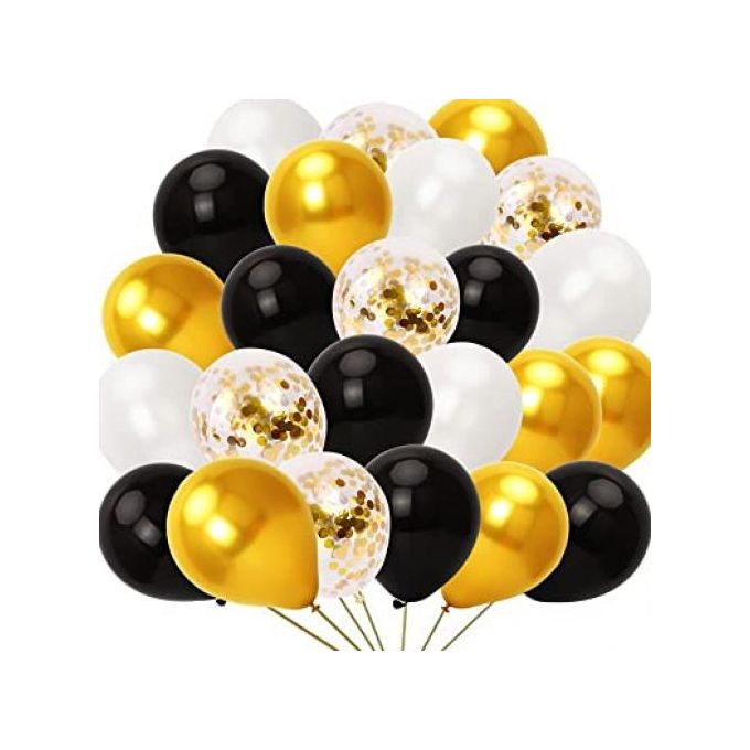 Generic 40 Ballon Doré /Blanc/Noir/Transparent/confetti 31 CM