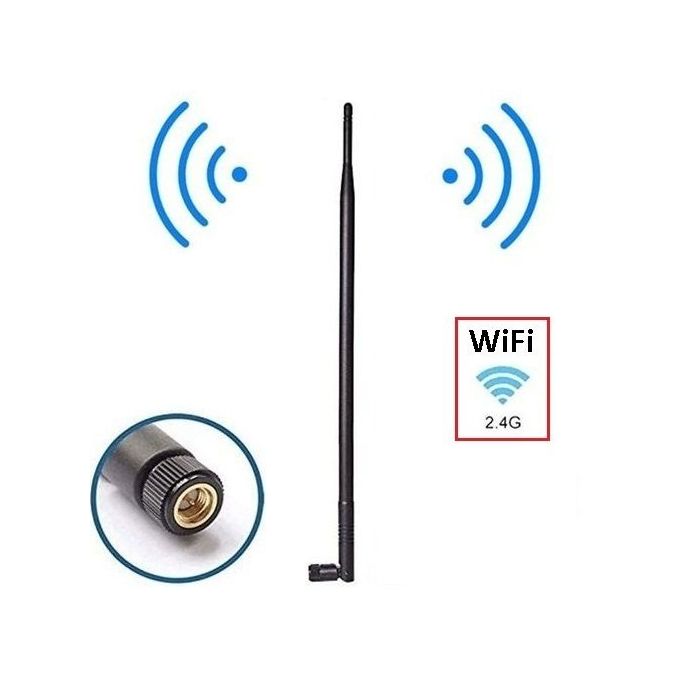 Generic Antenne WiFi Gain 5 dBi Longueur 20cm 2,4GHz connecteur RP-SMA  Pliable à prix pas cher