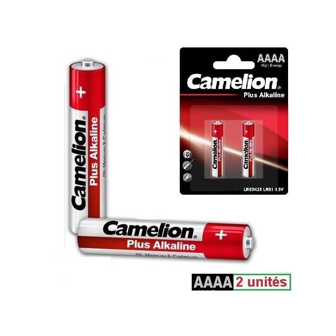 Camelion 2 Piles Alcalines AAAA - Plus Alkaline 4A- LR8, LR61 LR8D425 //  Blister 2u à prix pas cher