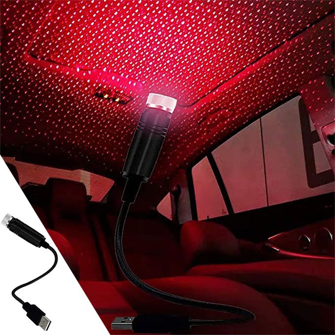 USB car atmosphère Light Auto Roof intérieur étoile de décoration