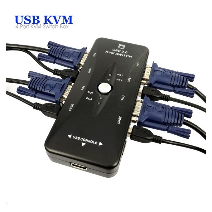Switch 4 Ports USB2.0 2 KVM  Model KVM41UA