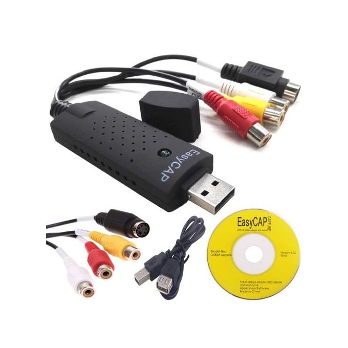 Kebidu USB 2.0 à RCA câble adaptateur convertisseur Audio vidéo Capture  carte adaptateur PC câbles pour TV DVD VHS capture dispositif 630, ✓  Meilleur prix au Maroc et ailleurs