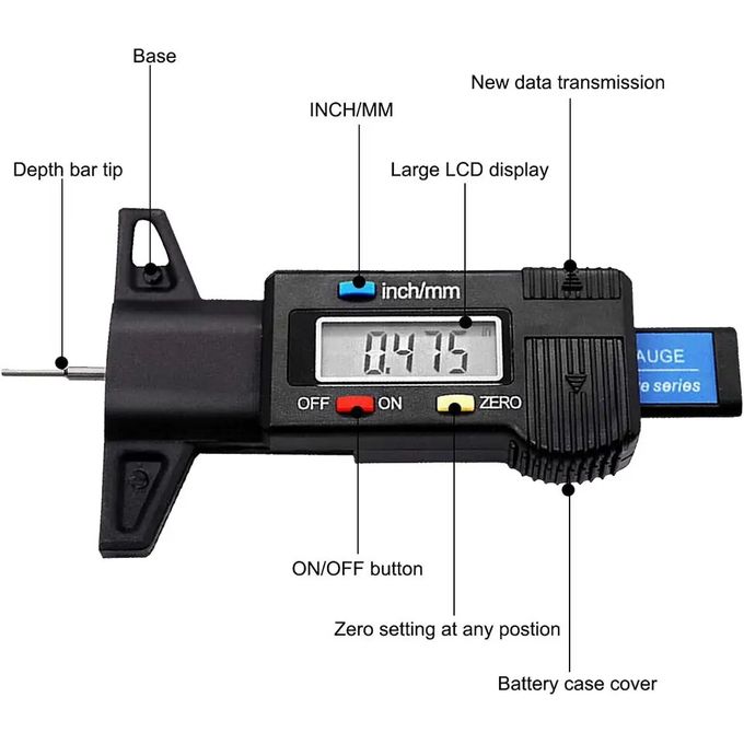 Argent - Jauge de profondeur de bande de roulement de voiture numérique,  détection d'usure automatique, outil - Cdiscount Bricolage