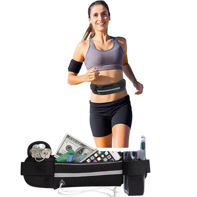 Mabor Ceinture De Course Fine – 3 Poches, Imperméable, Réglable 60-106 Cm, Pour Téléphone 7,5", Noir, Unisexe