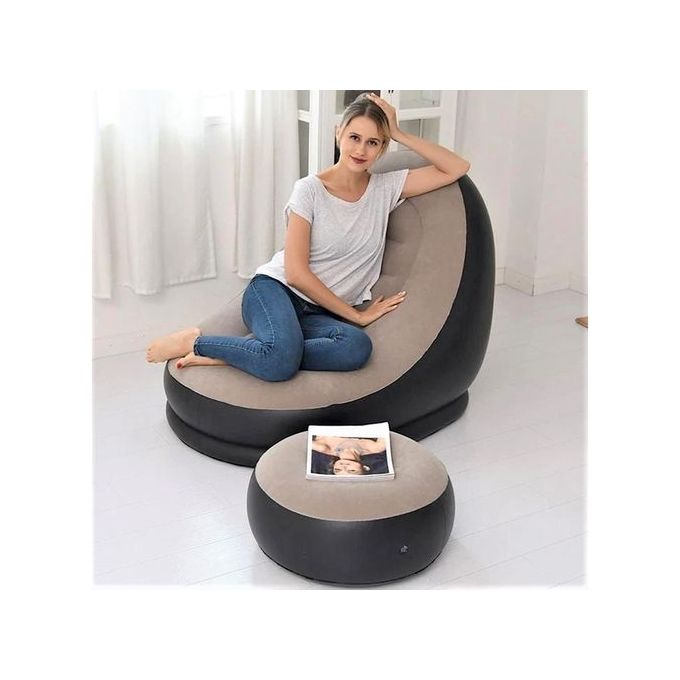 Ensemble fauteuil & pouf repose-pieds
