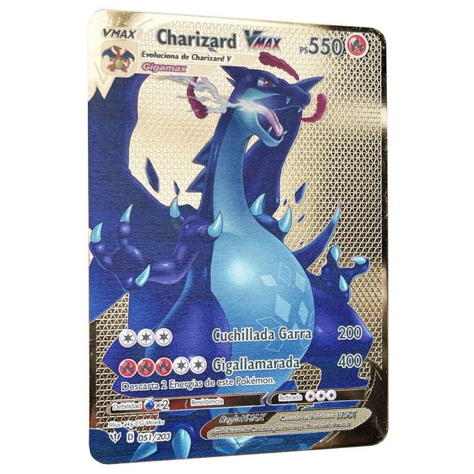 Pokemon CARTE POKEMON GOLD METAL CHARIZARD VMAX 550 à prix pas