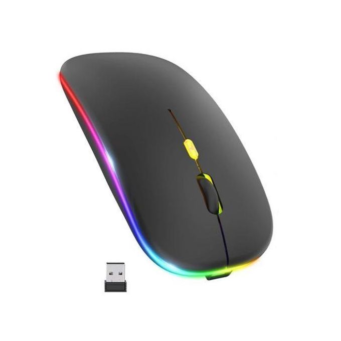 Azami Tech Souris sans fil LED, Souris silencieuse mince rechargeable 2.4G  à prix pas cher